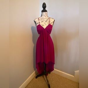 Express magenta high-low dress with cutouts, size 4